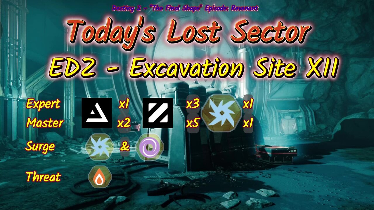 Destiny 2: 1-22-25 Excavation Site XII is the Lost Sector. Arc/Void Surge.