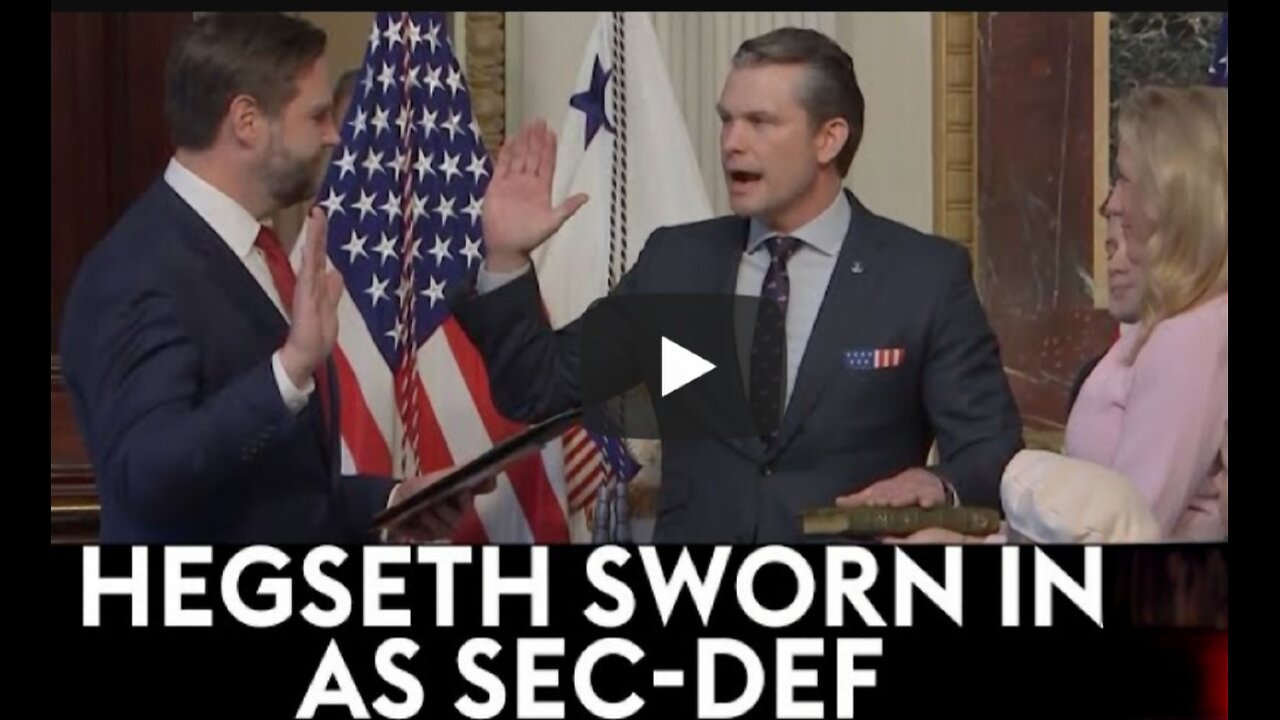 BREAKING NEWS: Pete Hegseth Sworn In As Secretary Of Defense By JD Vance