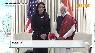 PM Modi In US_ Watch Tulsi Gabbard's FIRST Meeting With PM Modi After Taking Oath As Intel Boss