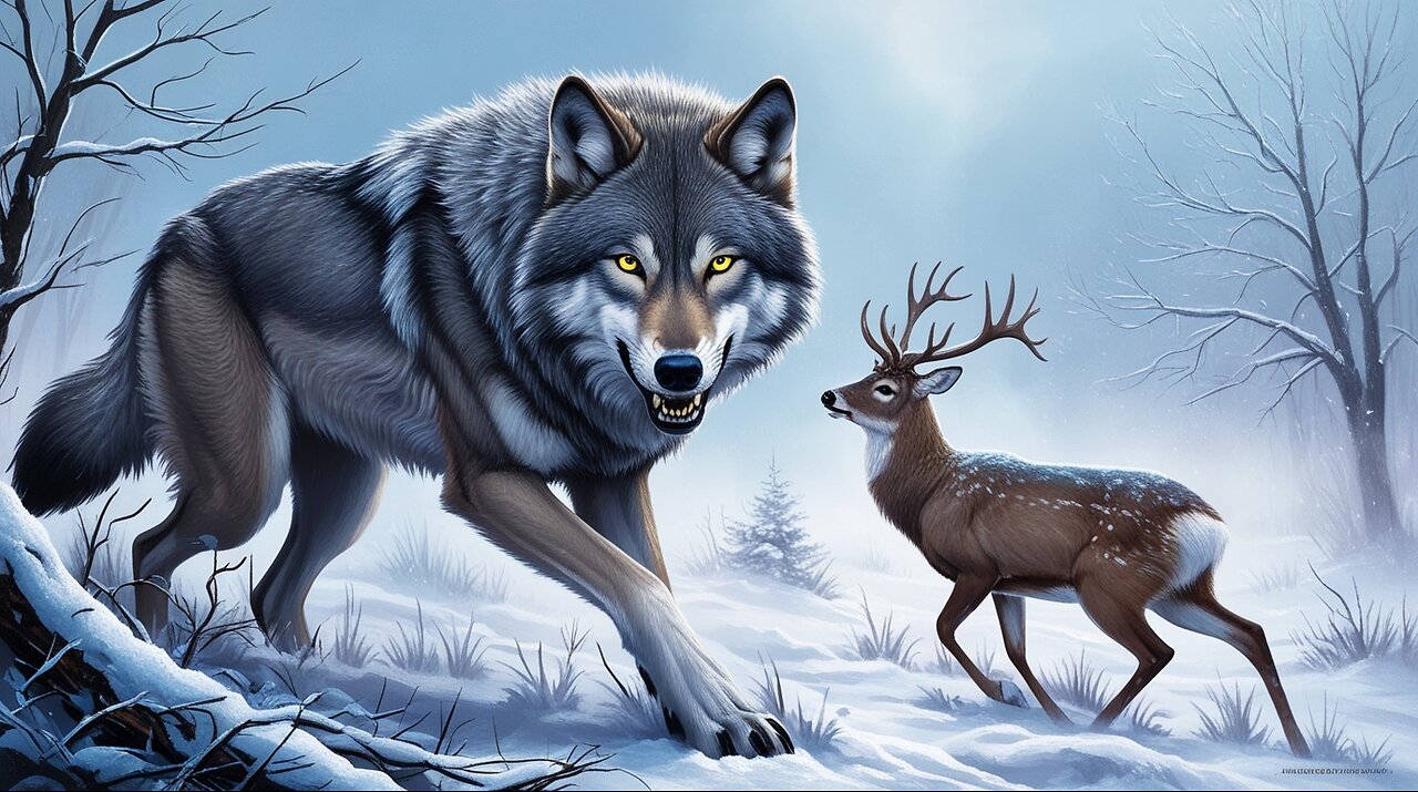 Wolf hunted the Deer