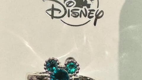 Disney Parks Mickey Mouse Silver Color Faux Birthstone Zircon Ring #shorts