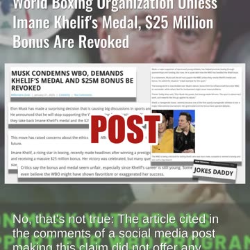 Fact Check: NO Evidence Musk Decided To Withdraw Support For World Boxing Organization