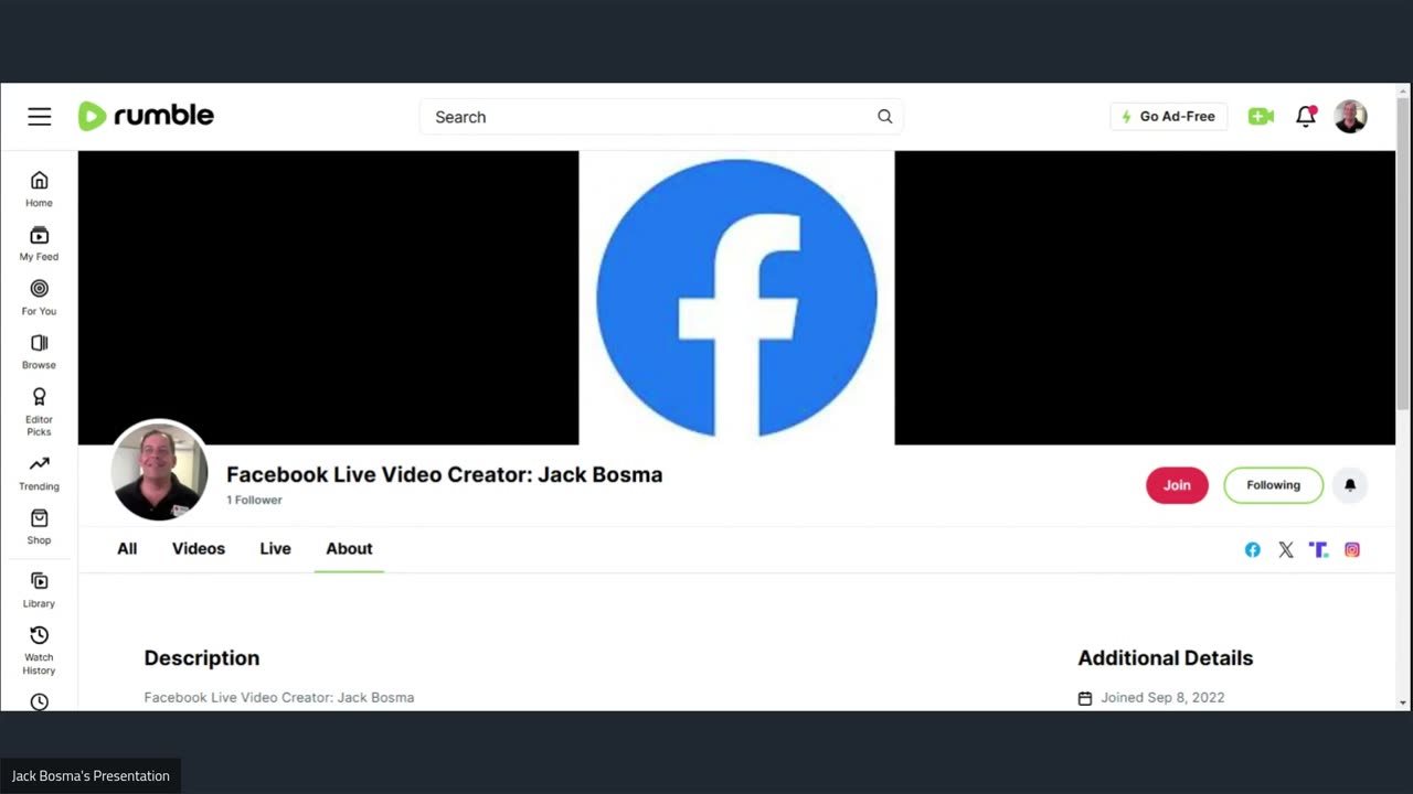 Facebook Live Video Creator: Jack Bosma