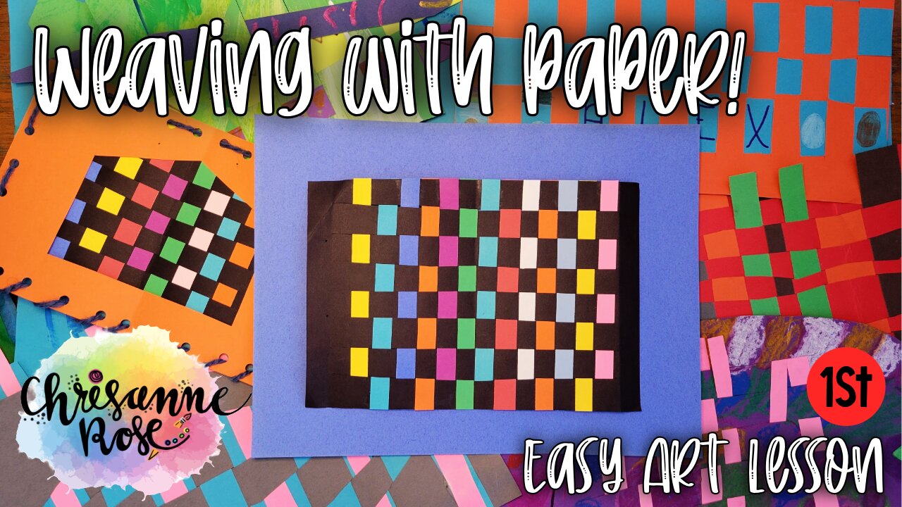 Weaving on a Paper Loom! Easy Art Lesson for Home or Classroom - Weave a Paper House