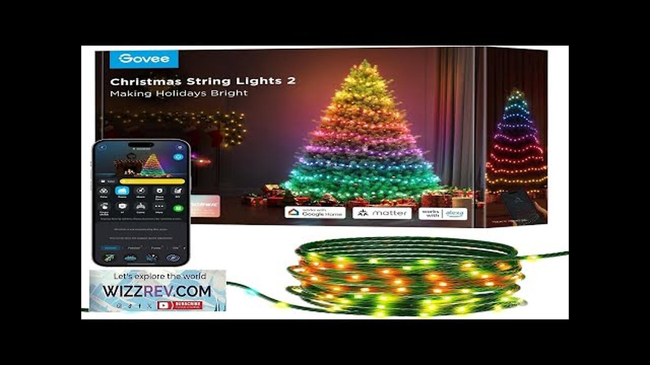 Govee Christmas Lights 2 99FT 300LEDs RGBWIC Christmas Tree Lights with Shape Review