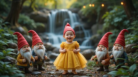 Enchanting Moments: Baby Meets Garden Gnomes! 🌟👶