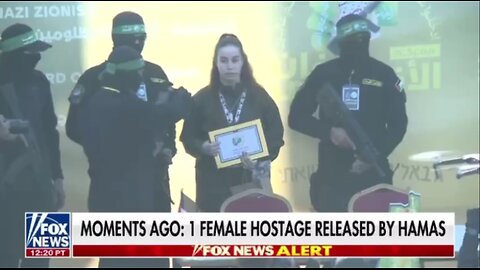 Moments ago- one female hostage released by Hamas