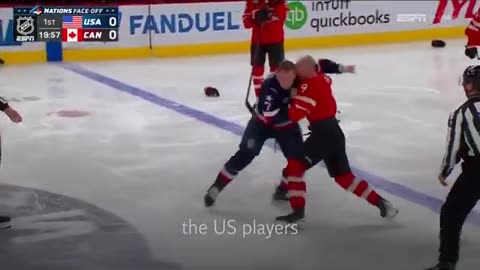 USA VS CANADA FIGHT HOCKEY