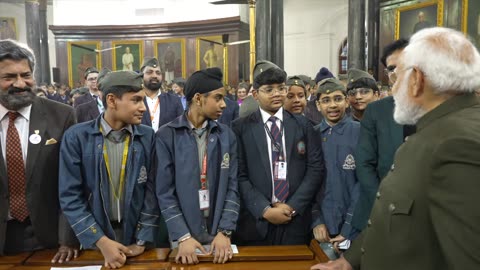 Prime minister of india, dr narendra modi meets yuva sakti on subhas chandra boss jayanti