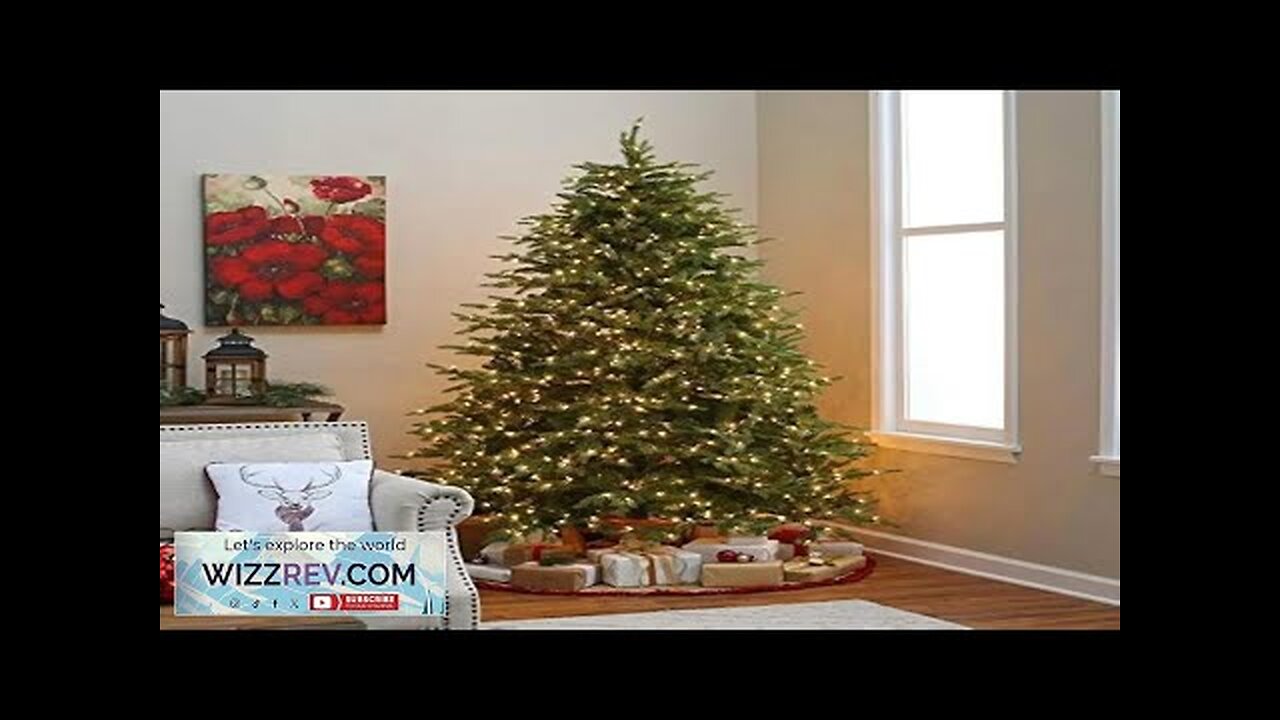 8 Ft Christmas Tree Pre-lit Artificial w 750 Warm White Light Easy Review