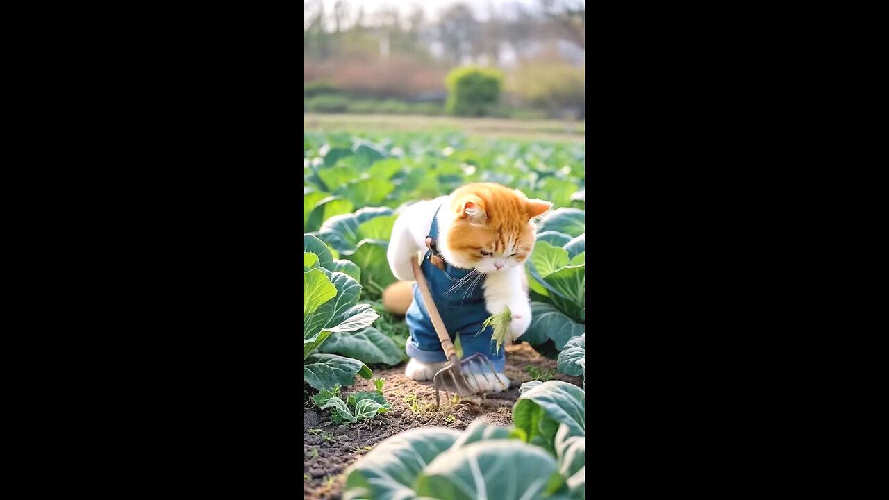 Cute Cat HardWorking on land 😄