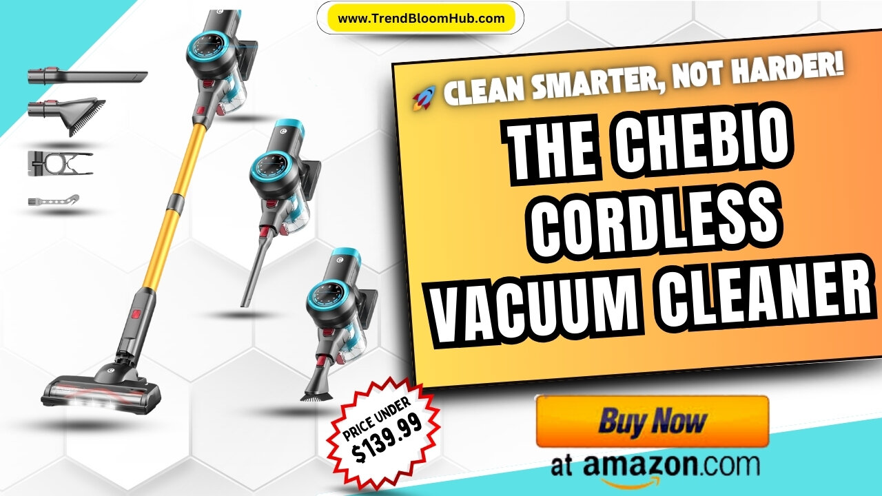 🏡 CHEBIO Cordless Vacuum – Powerful Cleaning Made Affordable! 🏡