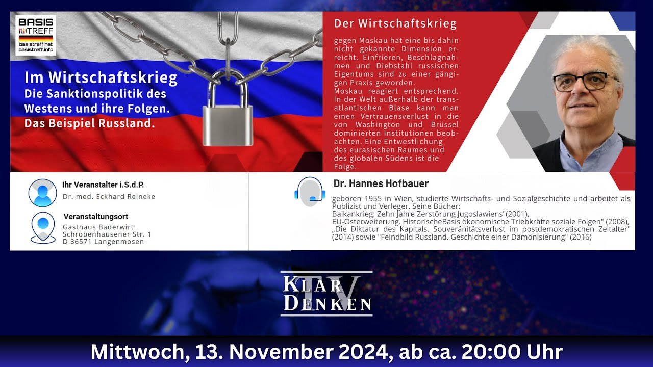 NuitdeboutMuenchen🔵💥Vortrag von Dr. Hannes Hofbauer zum Thema "Wirtschaftskrieg"💥