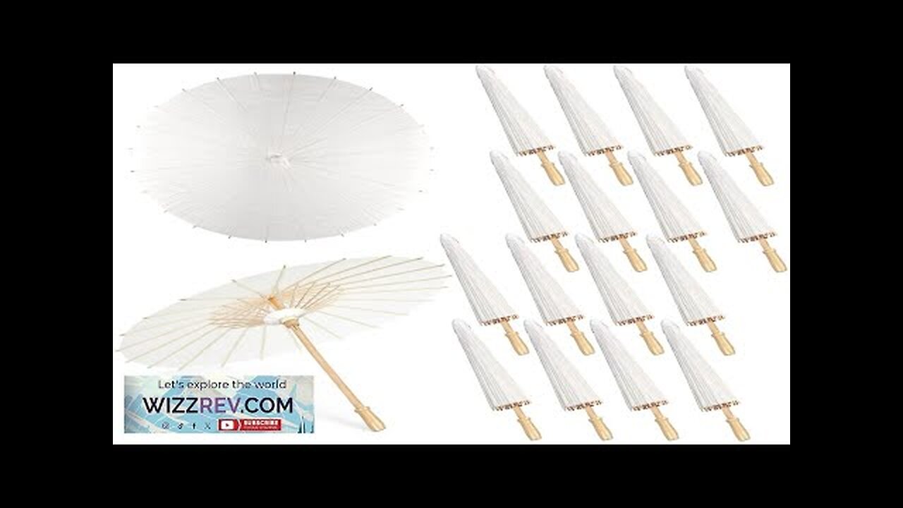 60/84cm Wedding Paper Umbrellas Chinese Wooden handle White DIY Rustic Photography Props Review