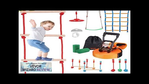 VEVOR Ninja Warrior Obstacle Course for Kids 50 ft Weatherproof Slacklines 500lbs Review