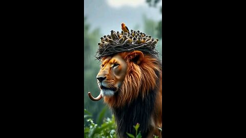 Lion and bird
