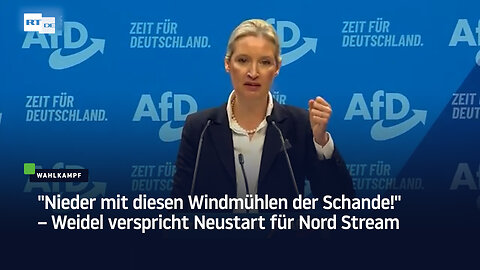 "Nieder mit diesen Windmühlen der Schande!" – Weidel verspricht Neustart für Nord Stream