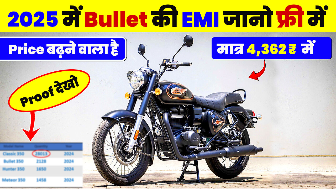 2025 Bullet 350 Standard Black EMI | Bullet Bike की EMI जानो फ्री में | Bulle New ALL Color Bike