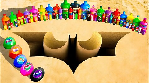 Massive Toothpaste Explosion from the Batman Logo Hole vs Coca-Cola, Fanta Balloons, and Mentos