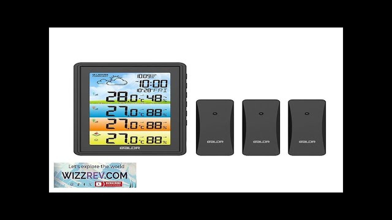 BALDR 3 Sensors Weather Station Wireless Indoor Outdoor Thermometer with Alarm Clock Review