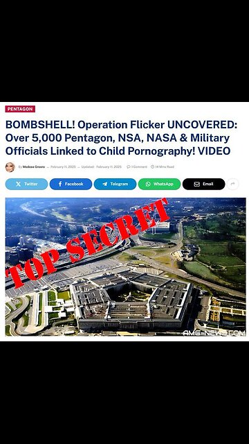🚨OPERATION FLICKER🚨: Over 5,000 Pentagon, DARPA, NSA, & NASA Employees Involved in CHILD PORNOGRAPHY Scandal- BLACKMAIL