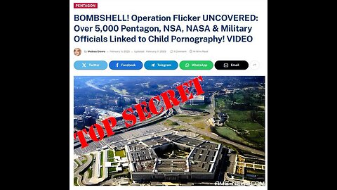 🚨OPERATION FLICKER🚨: Over 5,000 Pentagon, DARPA, NSA, & NASA Employees Involved in CHILD PORNOGRAPHY Scandal- BLACKMAIL