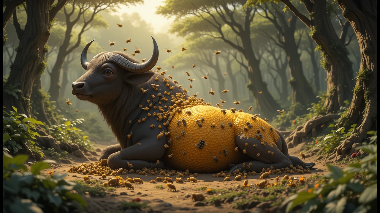 Saving a buffalo covered in honeycombs is a touching story of survival.