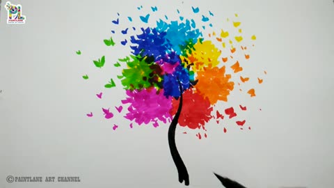 How to draw a Tree with color brush sketch pens for beginners || Easy Art
