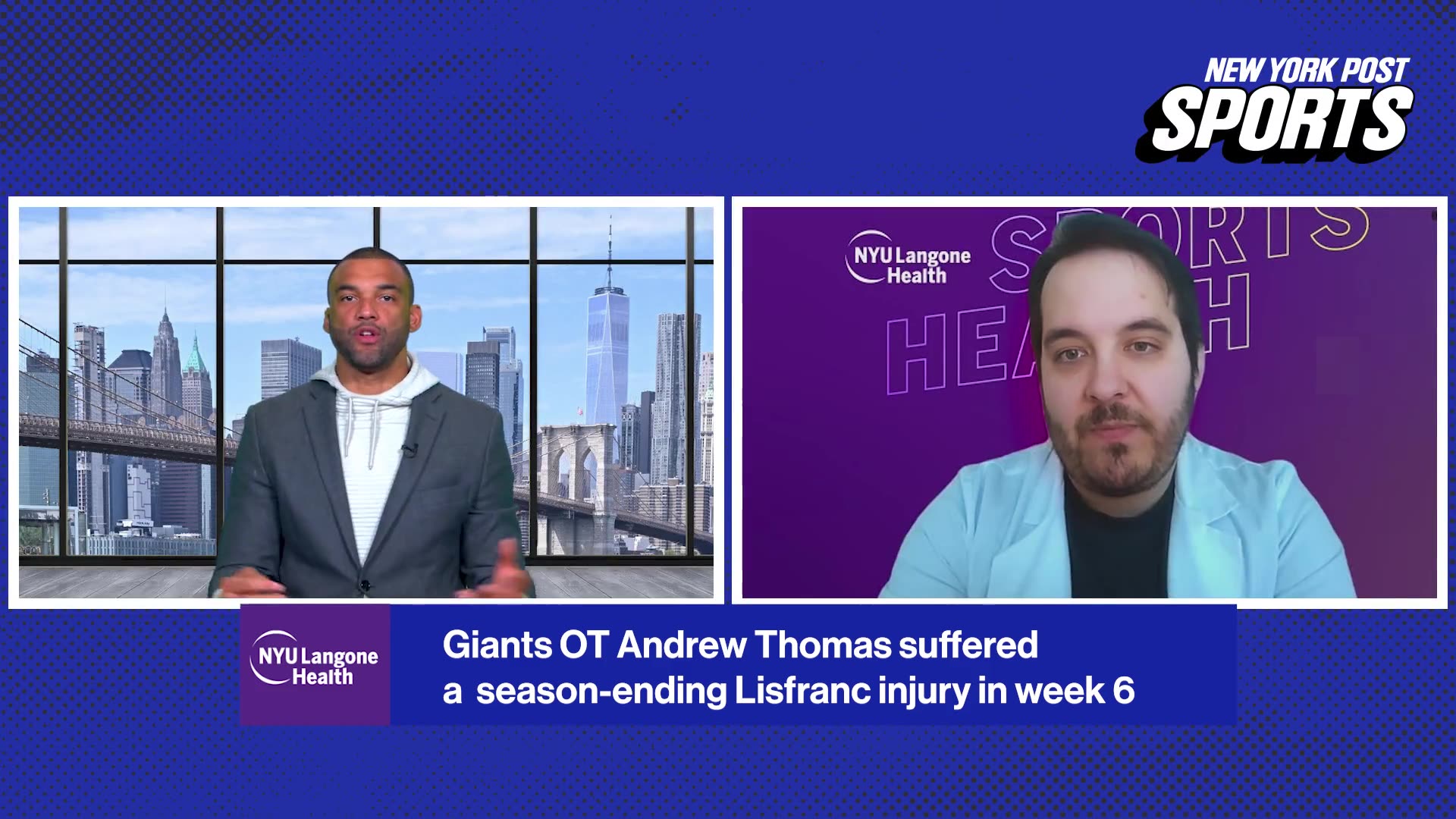 NYU Langone's Daniel J. Kaplan, MD explains Andrew Thomas' recovery from Lisfranc surgery