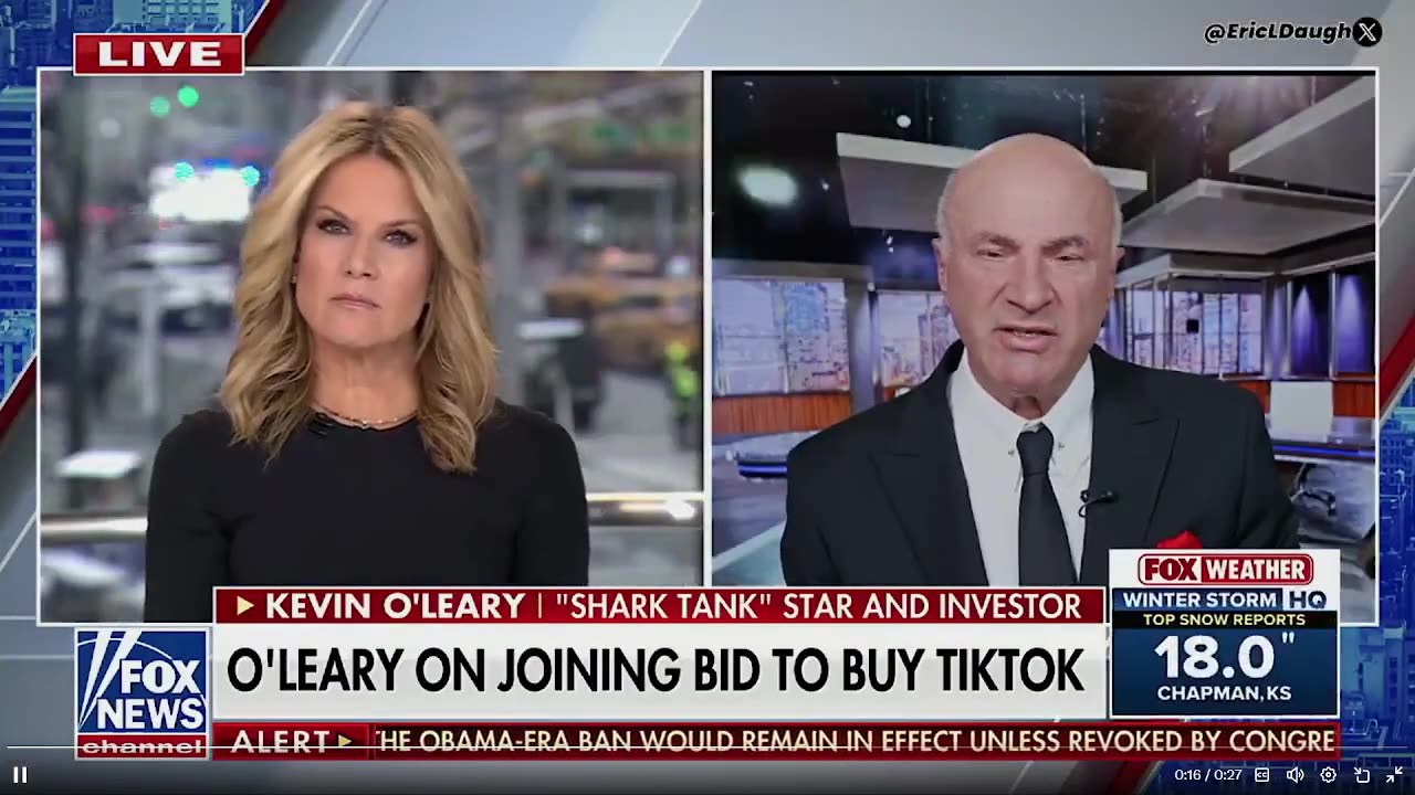 🚨 Kevin O'Leary thông báo: Ông đang chốt một thỏa thuận mua TikTok để ngăn chặn nó bị cấm ở Mỹ.