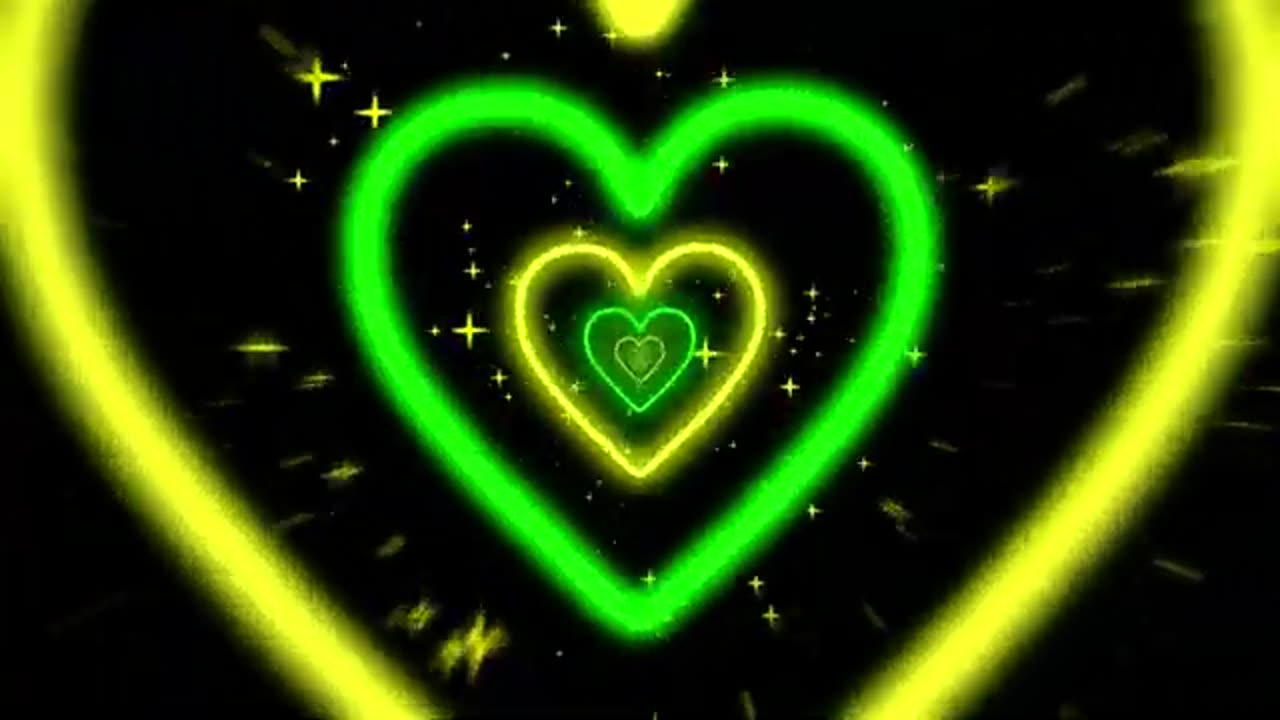 1143. 10 Hours Neon led lights Heart Tunnel Particles _ Heart Background Disco