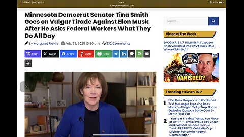 Tina Smith Goes on Vulgar Tirade Against Musk After He Asks Federal Workers What They Do All Day