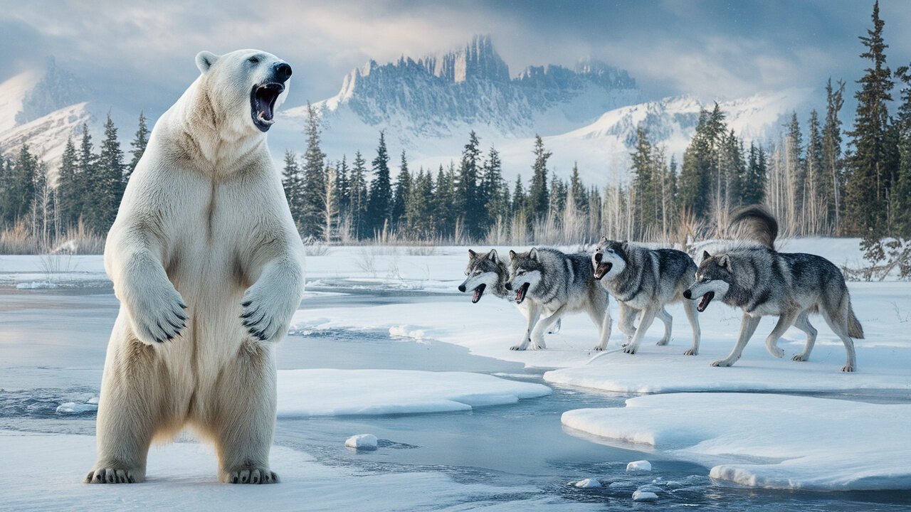 Polar Bear vs Wolves - Who Wins?