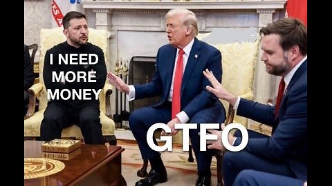 Oval Office meeting between US President Trump and Ukro-Nazi Zelensky