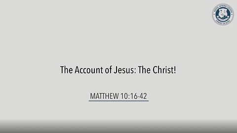 Sermon Series | Matthew 10:16-42