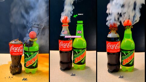 1000°C RHCB vs Coca-Cola + Dew 🇬🇧🇺🇲😱 #experiment #asmrsounds #oddlysatisfying #relaxing #lifehack