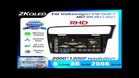 Car Radio Android 14 For Volkswagen VW Golf 7 MK7 GTI 2011-2021 Review