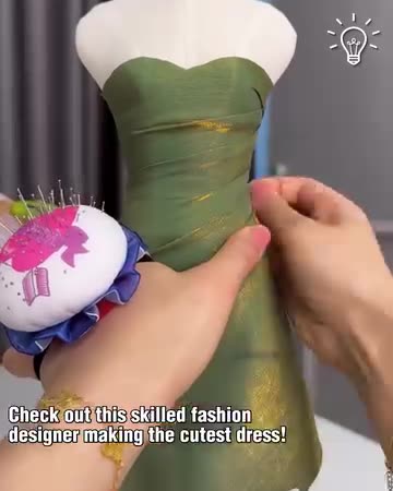 Check out this skilled fashion designer making the cutest dress!