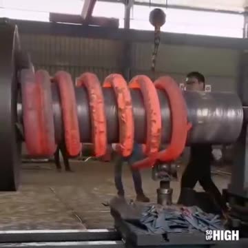 "Inside the Massive Scale: Discover the Industrial Manufacturing Process of Big Size Springs!"