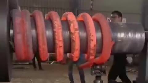 "Inside the Massive Scale: Discover the Industrial Manufacturing Process of Big Size Springs!"