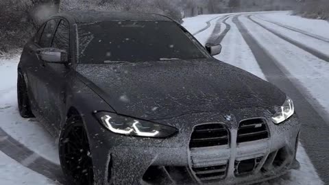 HEAVY SNOW FALL AND MY BMW STUCK