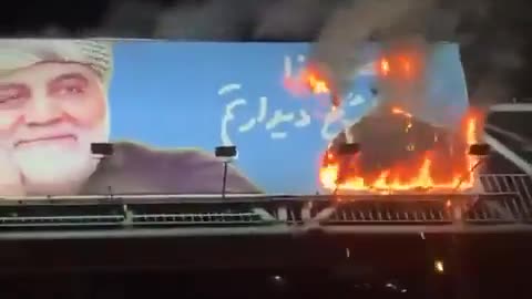 WATCH: Iranians burn banners of arch-terrorist Qassem Soleimani on the 5th