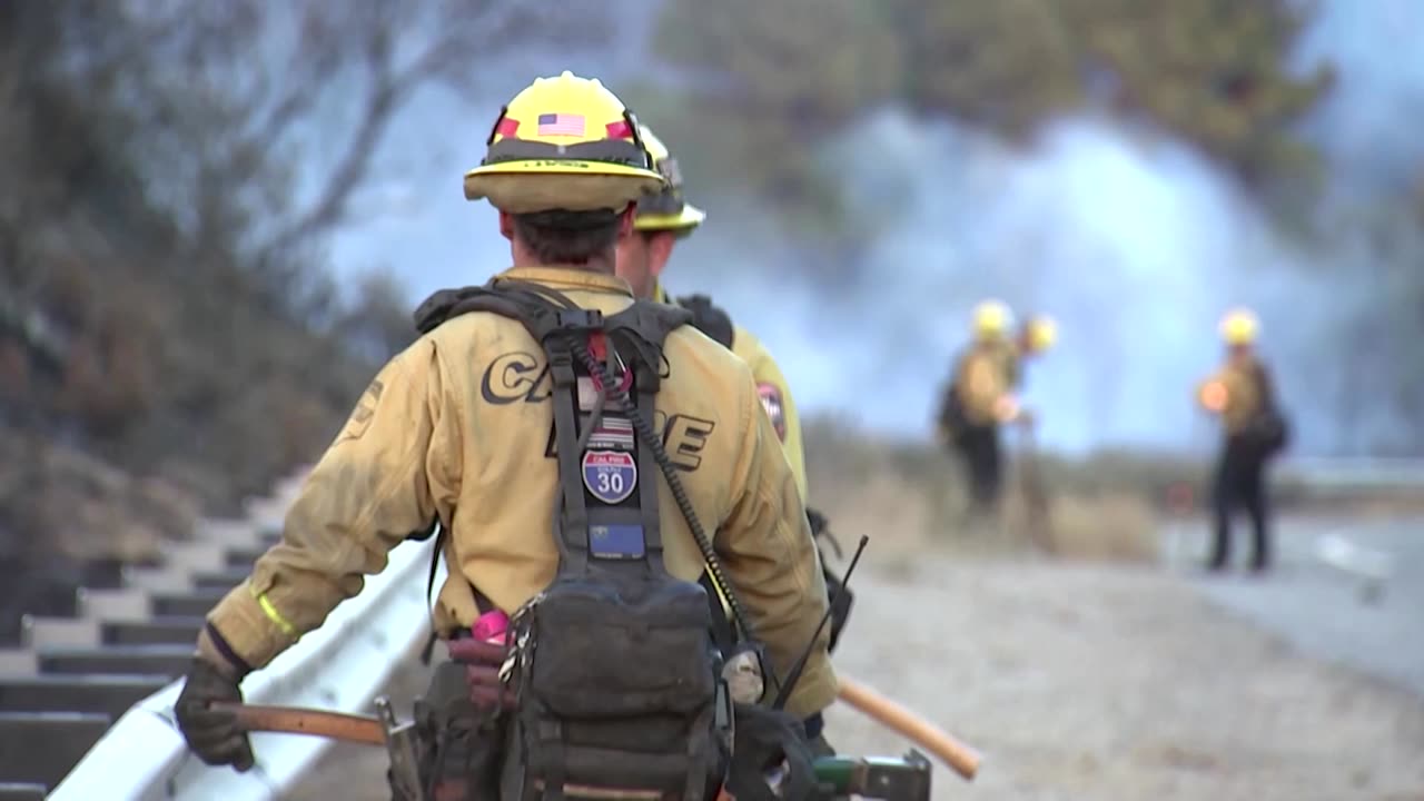 Major new fire near Los Angeles fueled by strong winds, dry brush