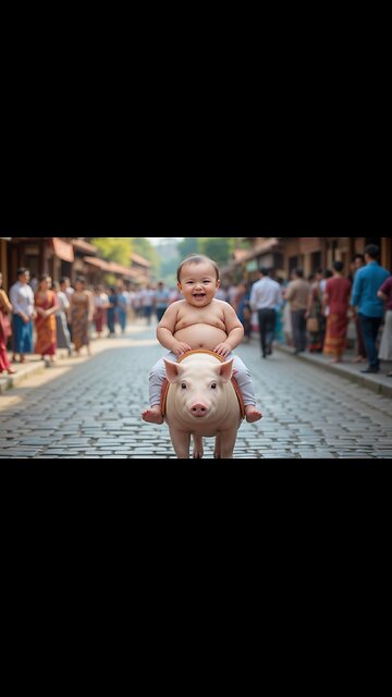 Unbelievably Cute: Baby's Epic Pig Ride is Trending Everywhere!