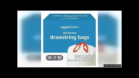 Amazon Basics Tall Kitchen Drawstring Trash Bags, 13 Gallon, 200 Count Review