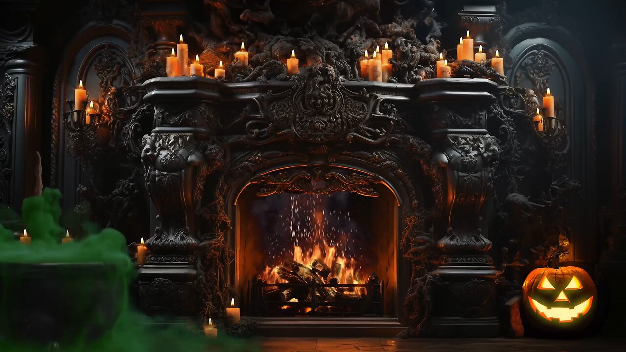 A Halloween Fireplace