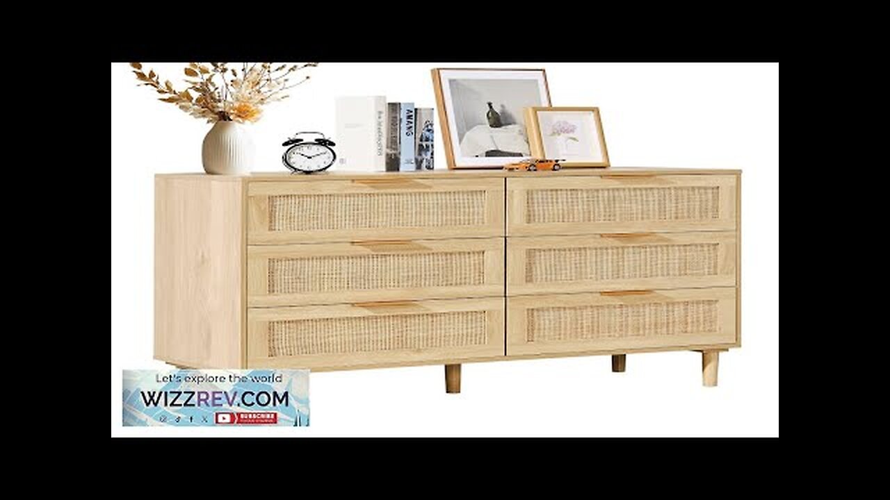 VEVOR 6 Drawer Rattan Dresser Boho Dresser Rattan Chest of Drawers Review