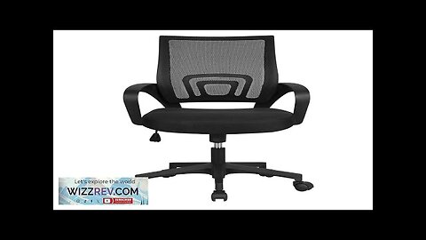 Adjustable Mid Back Mesh Swivel Office Chair With Armrests Black Computer Armchair Review