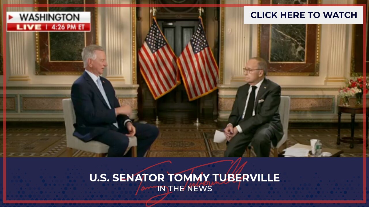 Senator Tuberville Joins Kudlow Inside Eisenhower Building to Discuss Economy under Trump