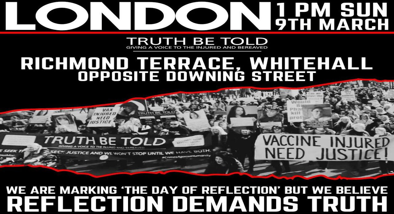 Day of Reflection 1 pm Sunday 9th March Richmond Terrace (Opposite Downing St) Whitehall London